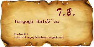 Tunyogi Balázs névjegykártya