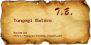Tunyogi Balázs névjegykártya